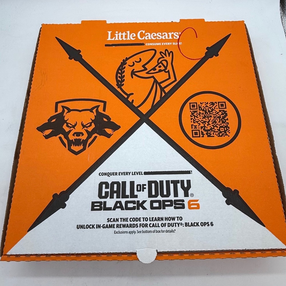 Little Caesars Call of Duty Black Ops 6 Pizza Box COD BO6 Promo game memorabilia
